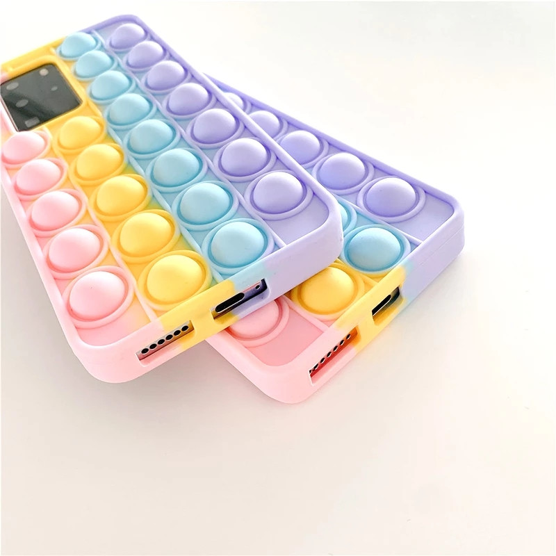 Pop Fidget Rotaļlietas Push Bubble Triecienizturīgs silikona futrālis For Honor 10 20 Lite 30 50 9X 8X 8A Pro Play 3 Aizmugurējais vāks Atbrīvo stresu