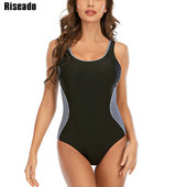 Sportski kupaći kostim Riseado Jednodijelni ženski kupaći kostim 2023 Novi bodi s trkaćim leđima Patchwork kupaći kostim Ženska jednodijelna odjeća za plažu