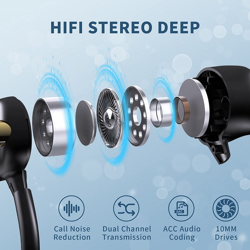 Új TWS Bluetooth 5.2 fülhallgató mikrofonnal, Sport Ear Hook vezeték nélküli fejhallgató, sztereó vízálló fejhallgató, kompatibilis Xiaomi telefon