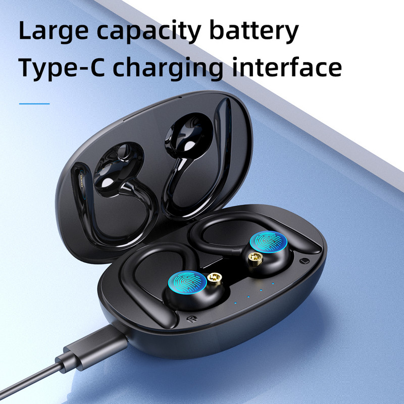 Új TWS Bluetooth 5.2 fülhallgató mikrofonnal, Sport Ear Hook vezeték nélküli fejhallgató, sztereó vízálló fejhallgató, kompatibilis Xiaomi telefon