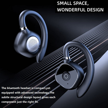 Air Conduction Bluetooth 5.3 Ακουστικά Sport Αδιάβροχη οθόνη Led Ασύρματα ακουστικά HiFi Stereo Bass Earbuds Ακουστικά gaming