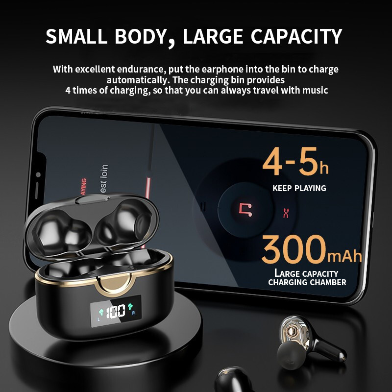 GDLYL TWS 4 mikrofona Slušalice Bluetooth 5.1 In-ear Bežične slušalice na dodir Bas Stereo Hifi Glazba Kontrola glasnoće Slušalice za telefon