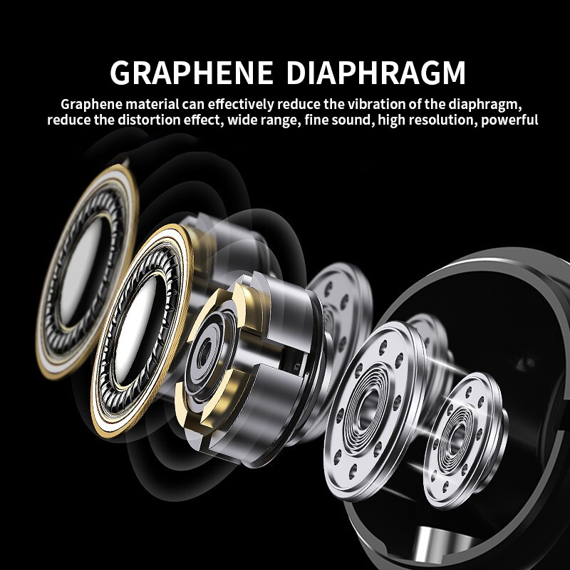 GDLYL TWS 4 mikrofona Slušalice Bluetooth 5.1 In-ear Bežične slušalice na dodir Bas Stereo Hifi Glazba Kontrola glasnoće Slušalice za telefon