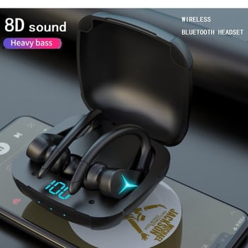 Безжични Bluetooth слушалки Спортни водоустойчиви TWS Bluetooth 5.1 слушалки HiFi стерео слушалки Шумопотискащи слушалки с микрофон