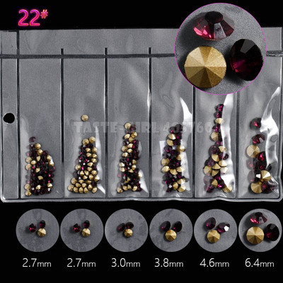 6 rešetki/pakiranje Miks 5 veličina Šljokice za nokte V-dno Oštri dijamanti Dragulji Aril Nail Art Ukrasi od kamenčića Dragulji Manikura DIY GZ