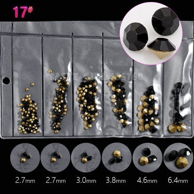 6 rešetki/pakiranje Miks 5 veličina Šljokice za nokte V-dno Oštri dijamanti Dragulji Aril Nail Art Ukrasi od kamenčića Dragulji Manikura DIY GZ