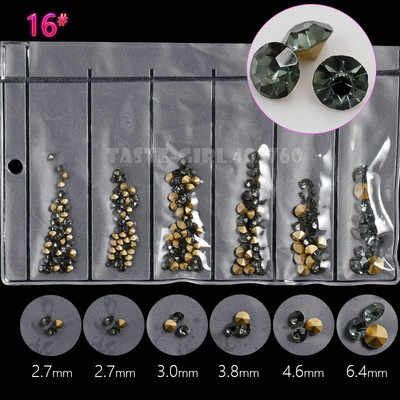 6 rešetki/pakiranje Miks 5 veličina Šljokice za nokte V-dno Oštri dijamanti Dragulji Aril Nail Art Ukrasi od kamenčića Dragulji Manikura DIY GZ