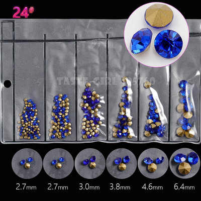 6 rešetki/pakiranje Miks 5 veličina Šljokice za nokte V-dno Oštri dijamanti Dragulji Aril Nail Art Ukrasi od kamenčića Dragulji Manikura DIY GZ