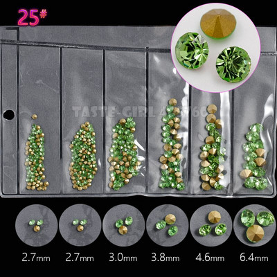 6 rešetki/pakiranje Miks 5 veličina Šljokice za nokte V-dno Oštri dijamanti Dragulji Aril Nail Art Ukrasi od kamenčića Dragulji Manikura DIY GZ