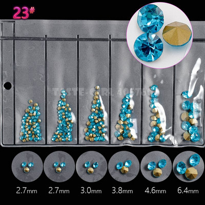 6 rešetki/pakiranje Miks 5 veličina Šljokice za nokte V-dno Oštri dijamanti Dragulji Aril Nail Art Ukrasi od kamenčića Dragulji Manikura DIY GZ