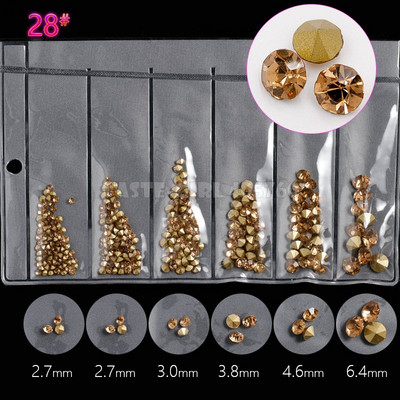 6 rešetki/pakiranje Miks 5 veličina Šljokice za nokte V-dno Oštri dijamanti Dragulji Aril Nail Art Ukrasi od kamenčića Dragulji Manikura DIY GZ