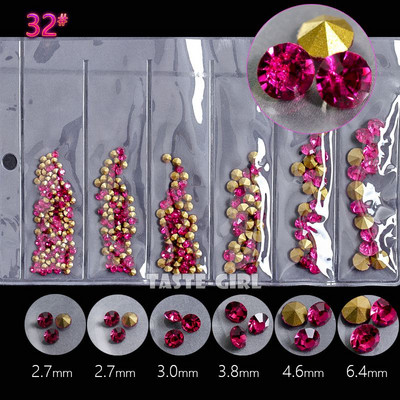 6 rešetki/pakiranje Miks 5 veličina Šljokice za nokte V-dno Oštri dijamanti Dragulji Aril Nail Art Ukrasi od kamenčića Dragulji Manikura DIY GZ