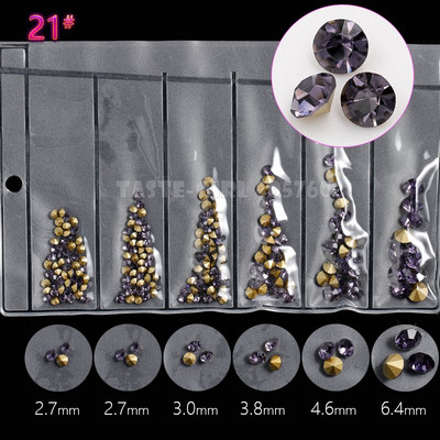 6 rešetki/pakiranje Miks 5 veličina Šljokice za nokte V-dno Oštri dijamanti Dragulji Aril Nail Art Ukrasi od kamenčića Dragulji Manikura DIY GZ