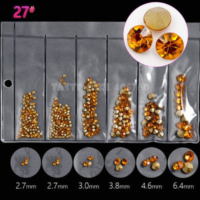 6 rešetki/pakiranje Miks 5 veličina Šljokice za nokte V-dno Oštri dijamanti Dragulji Aril Nail Art Ukrasi od kamenčića Dragulji Manikura DIY GZ