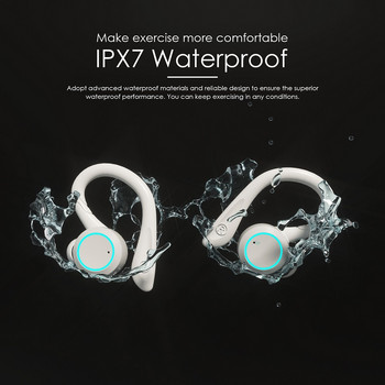 Πραγματικά ασύρματα ακουστικά με θήκη φόρτισης IPX 7 Αδιάβροχα ακουστικά Bluetooth πάνω από το αυτί με ακουστικά μικροφώνου για αθλήματα με βαθιά μπάσα