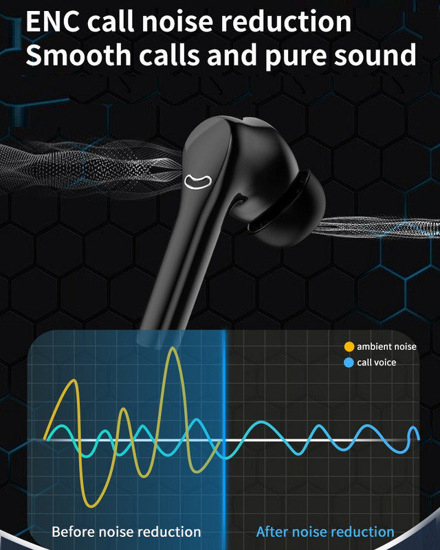 NOVE TWS bežične slušalice Bluetooth 5.3 Dual Stereo Noise Reduction Slušalice Touch Control Mini Earbuds Dugo Standby Headset