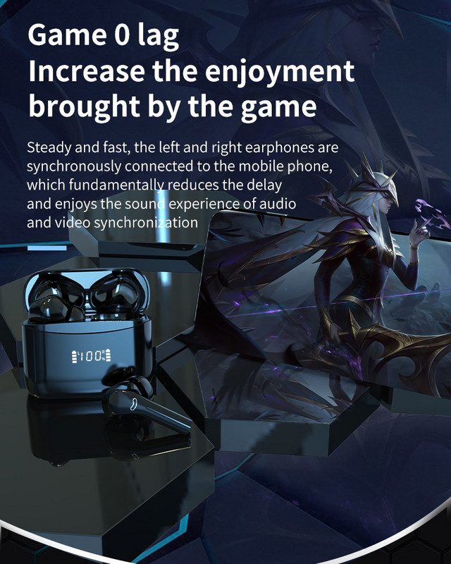 NOVE TWS bežične slušalice Bluetooth 5.3 Dual Stereo Noise Reduction Slušalice Touch Control Mini Earbuds Dugo Standby Headset