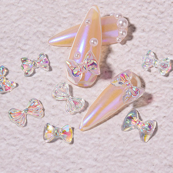 60PCS Искрящи декорации за нокти Butterfly Shell Flower Shape Направи си сам 3D прозрачни аксесоари за маникюр Aurora
