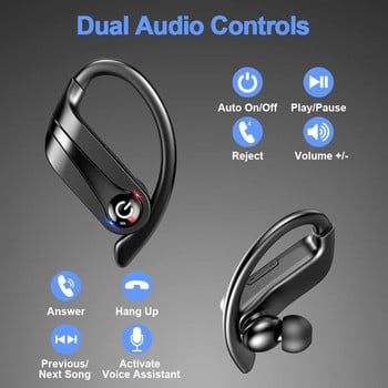 TWS Bluetooth 5.1 Слушалки Безжични слушалки С Микрофон 9D Стерео Гейминг Спорт Водоустойчиви Слушалки Слушалки Led зарядно Кутия