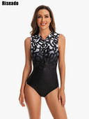 Riseado ženski kupaći kostim Jednodijelni kupaći kostim bez rukava za surfanje Rash Guard Ženski kupaći kostimi Natjecateljski Rashguard Novo