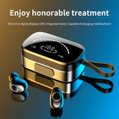 TWS Bluetooth slušalice Umeci za uši 3500mAh ogledalo LED zaslon velikog kapaciteta Kutija za punjenje Upravljanje dodirom Bežične slušalice za u uho