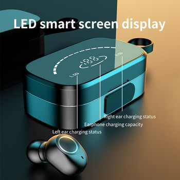 TWS Bluetooth слушалки Слушалки Слушалки 3500mAh Огледален LED дисплей с голям капацитет Калъф за зареждане Сензорно управление Безжични слушалки за поставяне в ушите
