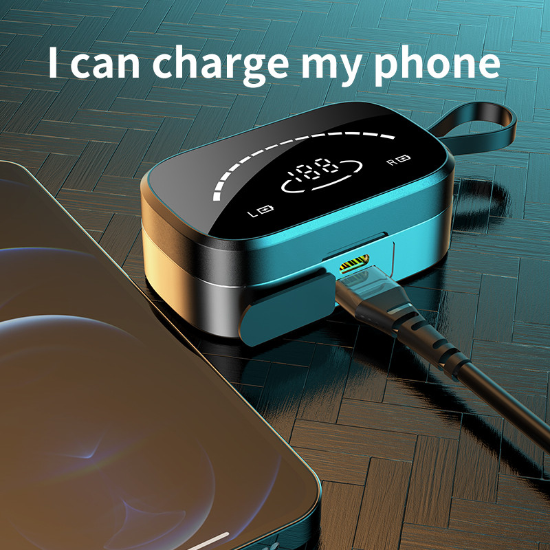 TWS Bluetooth slušalice Umeci za uši 3500mAh ogledalo LED zaslon velikog kapaciteta Kutija za punjenje Upravljanje dodirom Bežične slušalice za u uho