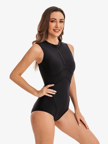 Riseado Black Swimsuits One Piece Αμάνικα Γυναικεία 2023 Νέο μαγιό για Surfing Γυναικείο μαγιό Rashguard