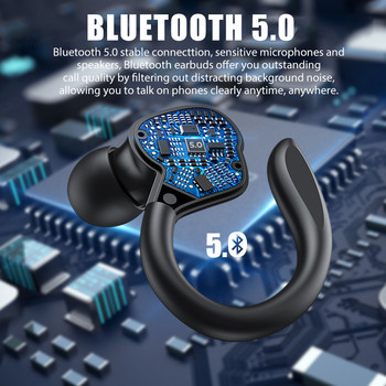 TWS Bluetooth ασύρματα ακουστικά LED Ακουστικά 9D Hifi Sports Αδιάβροχα ακουστικά Bluetooth 5.0 Ακουστικά ακουστικών με μικρόφωνο