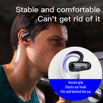 Слушалки с въздушна проводимост Bluetooth безжични водоустойчиви удобни за носене отворена кука за уши Леки спортни слушалки, които не се поставят в ушите