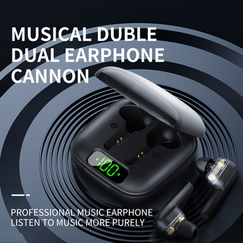 Ασύρματα ακουστικά TWS Στερεοφωνικά ακουστικά συμβατά με Bluetooth διπλές μονάδες 4 ηχεία Ακουστικά μουσικής Αθλητικά ακουστικά HD Κλήση με μικρόφωνο