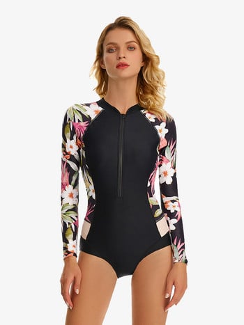 Riseado Sport One Piece Μαγιό Γυναικεία μαγιό Floral print Rash Guard Κοστούμι μαγιό Competition Σέρφινγκ 2023 Μακρύ μανίκι