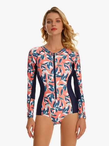 Riseado Sport One Piece Μαγιό Γυναικεία μαγιό Floral print Rash Guard Κοστούμι μαγιό Competition Σέρφινγκ 2023 Μακρύ μανίκι