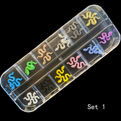 10/24/30kom Metalni zmijski šarm za nokte Nokti od legure Umetni kamenčići Luksuzni 3D dijelovi od legure Trešnje Ukrasi za manikuru Svjetlucavi dodaci