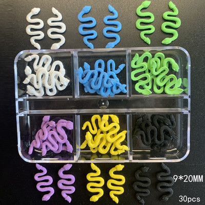 10/24/30kom Metalni zmijski šarm za nokte Nokti od legure Umetni kamenčići Luksuzni 3D dijelovi od legure Trešnje Ukrasi za manikuru Svjetlucavi dodaci