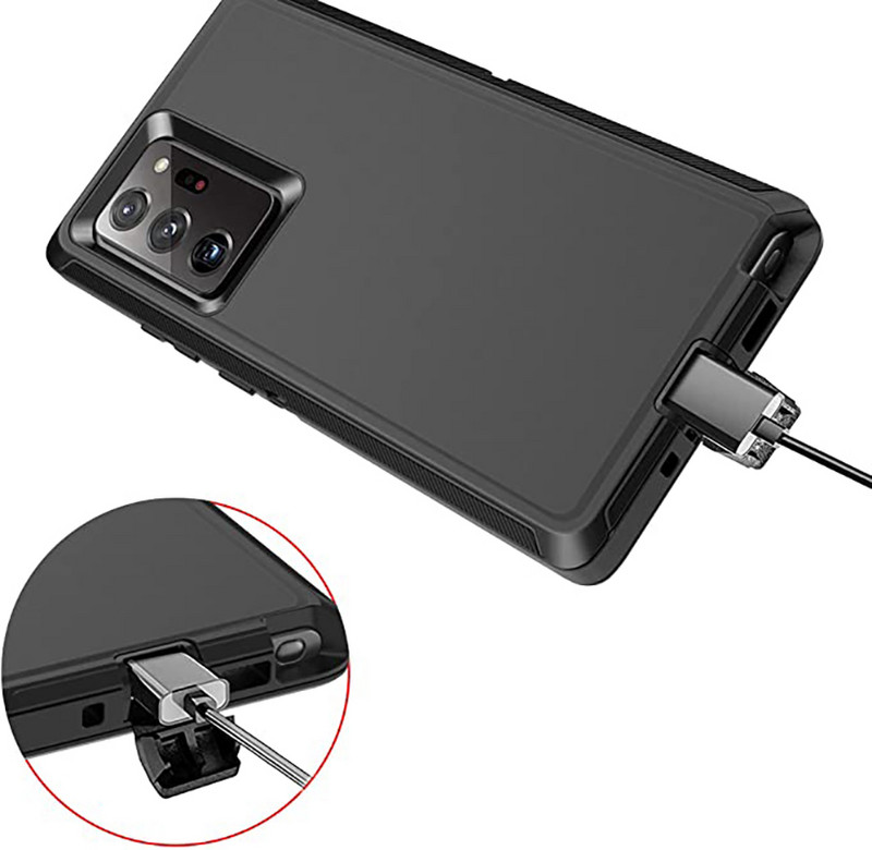 Husă de protecție robustă și durabilă pentru Samsung Galaxy Note 20 Ultra 5G Rezistent la șocuri 3 în 1 Protecție completă a corpului Fără protecție pentru ecran