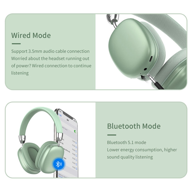 GURSUN E96 Слушалки Bluetooth слушалки 5.1 безжични HiF стерео сгъваеми слушалки с микрофон шумопотискане Тип-C