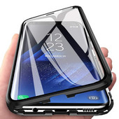 Μεταλλική μαγνητική θήκη προσρόφησης για Samsung S23 S21 S10 S20 S9 S8 S22 Plus Ultra γυάλινη θήκη διπλής όψης για Note 10 20 Ultra 9 8