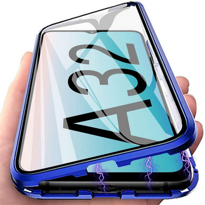 Μεταλλική μαγνητική θήκη προσρόφησης για Samsung S23 S21 S10 S20 S9 S8 S22 Plus Ultra γυάλινη θήκη διπλής όψης για Note 10 20 Ultra 9 8