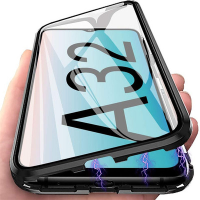 Μεταλλική μαγνητική θήκη προσρόφησης για Samsung S23 S21 S10 S20 S9 S8 S22 Plus Ultra γυάλινη θήκη διπλής όψης για Note 10 20 Ultra 9 8
