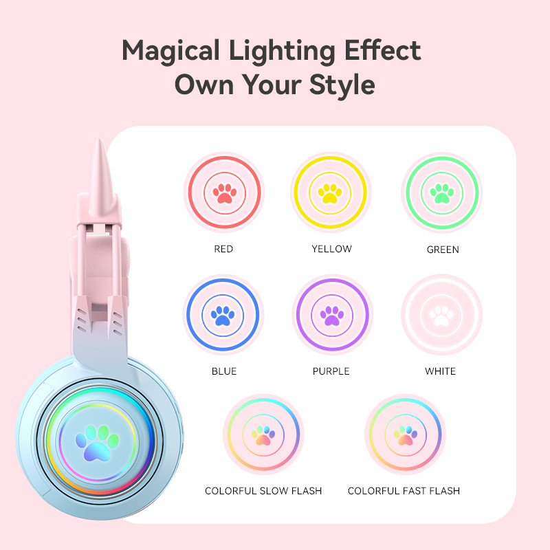 2023. gada Bluetooth austiņas Brieža ausis spēļu austiņas Spēlētājs ar mikrofonu datoram ar RGB gaismu draudzenei