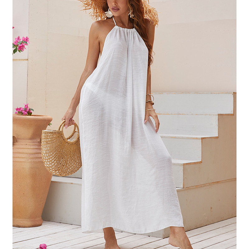 Riseado Solid Sarong Rochie de plajă Costume de baie Acoperă Costumul de baie Sexy cu două părți laterale Femei 2023 Costum de baie fără spate.