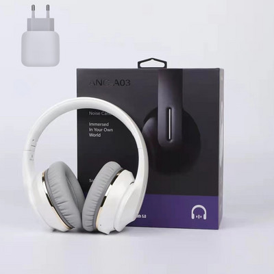 A03 2021 Νέα ασύρματα ακουστικά ακουστικών μείωσης θορύβου Bluetooth ANC με Mic Gaming Headset Stereo 3,5mm βύσμα