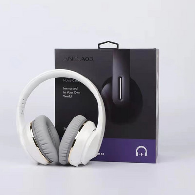 A03 2021 Νέα ασύρματα ακουστικά ακουστικών μείωσης θορύβου Bluetooth ANC με Mic Gaming Headset Stereo 3,5mm βύσμα