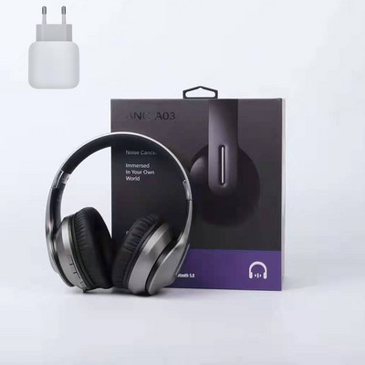 A03 2021 Νέα ασύρματα ακουστικά ακουστικών μείωσης θορύβου Bluetooth ANC με Mic Gaming Headset Stereo 3,5mm βύσμα