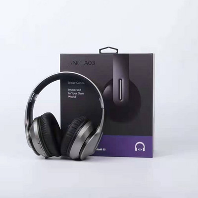 A03 2021 Νέα ασύρματα ακουστικά ακουστικών μείωσης θορύβου Bluetooth ANC με Mic Gaming Headset Stereo 3,5mm βύσμα