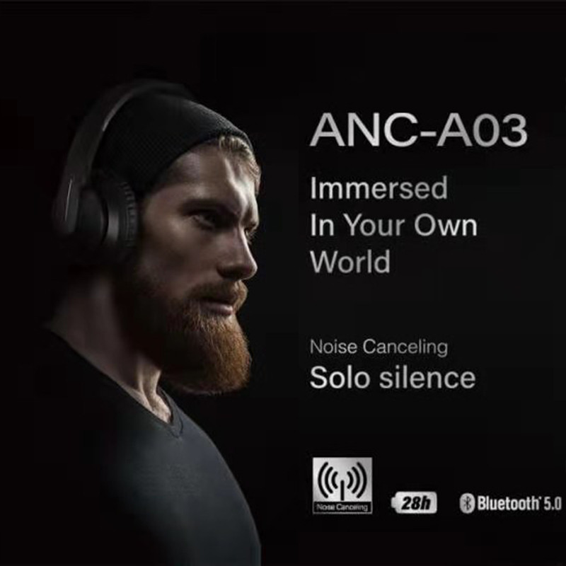 A03 2021 Νέα ασύρματα ακουστικά ακουστικών μείωσης θορύβου Bluetooth ANC με Mic Gaming Headset Stereo 3,5mm βύσμα