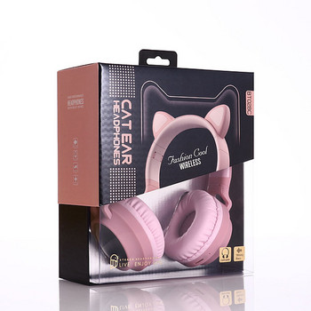 Παιδικά Bluetooth 5.0 Ακουστικά LED Φως Cat Ears Ασύρματο ακουστικό HIFI Stereo Bass ακουστικό για τηλέφωνα με μικρόφωνο