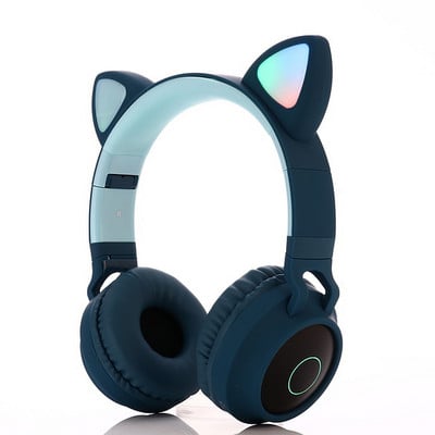 Παιδικά Bluetooth 5.0 Ακουστικά LED Φως Cat Ears Ασύρματο ακουστικό HIFI Stereo Bass ακουστικό για τηλέφωνα με μικρόφωνο