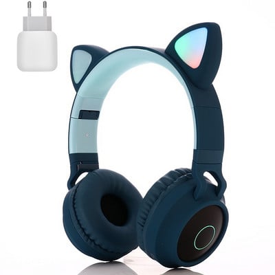 Παιδικά Bluetooth 5.0 Ακουστικά LED Φως Cat Ears Ασύρματο ακουστικό HIFI Stereo Bass ακουστικό για τηλέφωνα με μικρόφωνο